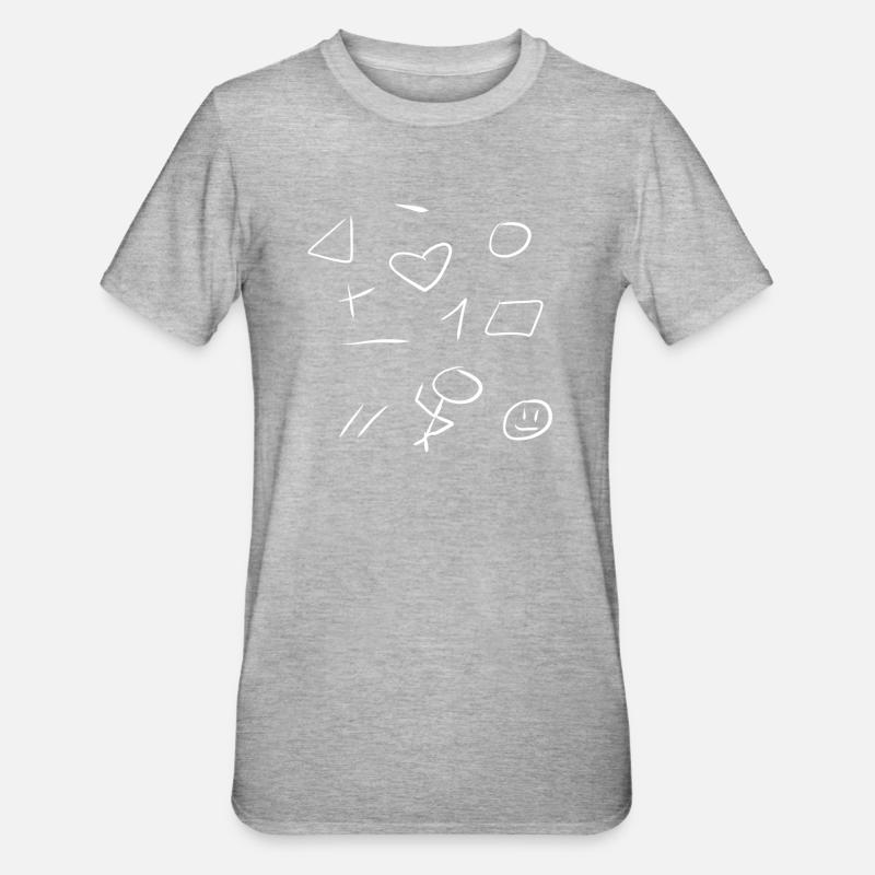 symboles de forme - T-shirt polycoton Unisexe - gris chiné