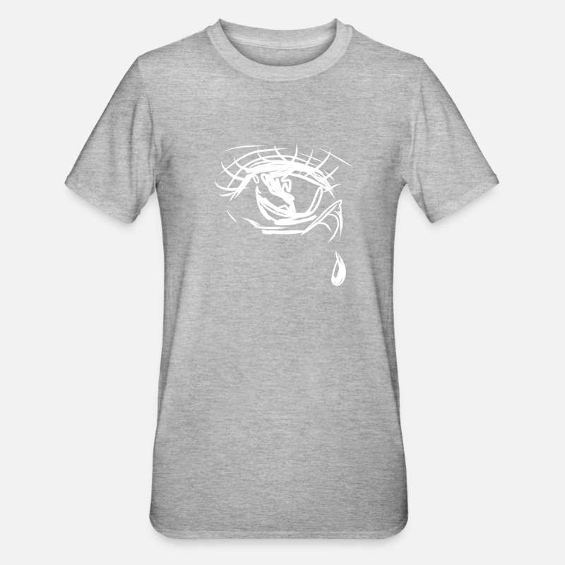 sad tear - Unisex Polycotton T-Shirt - heather grey