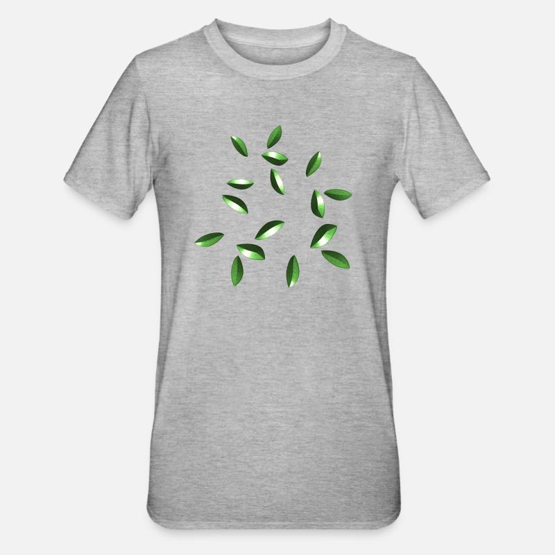 leaves glossy pattern sheet - Unisex Polycotton T-Shirt - heather grey