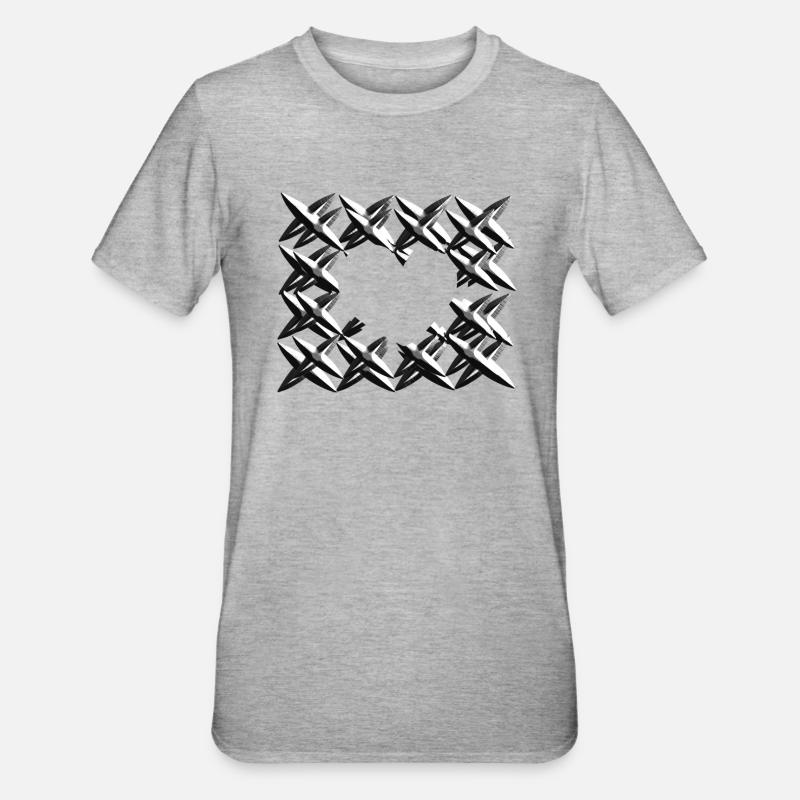 muster kreuze netz grau - Unisex Polycotton T-Shirt - Grau meliert