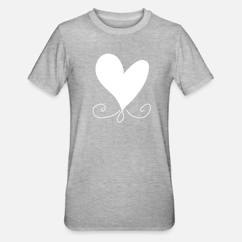 Heart Pattern Icon - Unisex Polycotton T-Shirt - heather grey