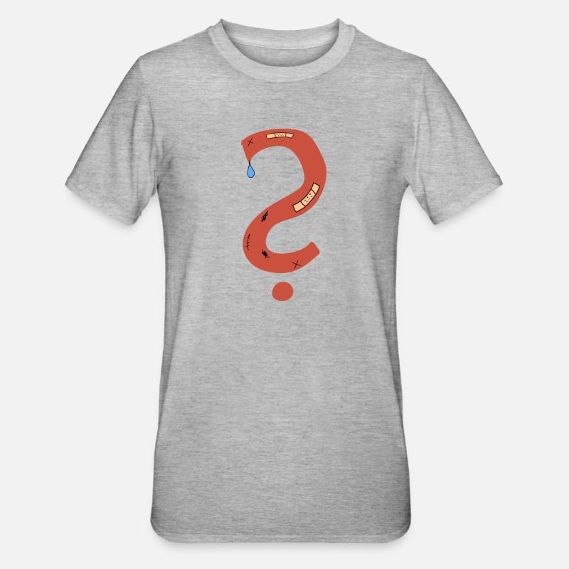 Question mark scars sad plaster - Unisex Polycotton T-Shirt - heather grey