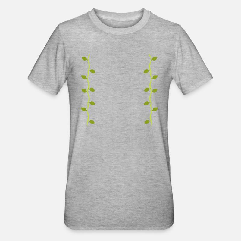 Leaves Line Nature Leaf Branches - Unisex Polycotton T-Shirt - heather grey