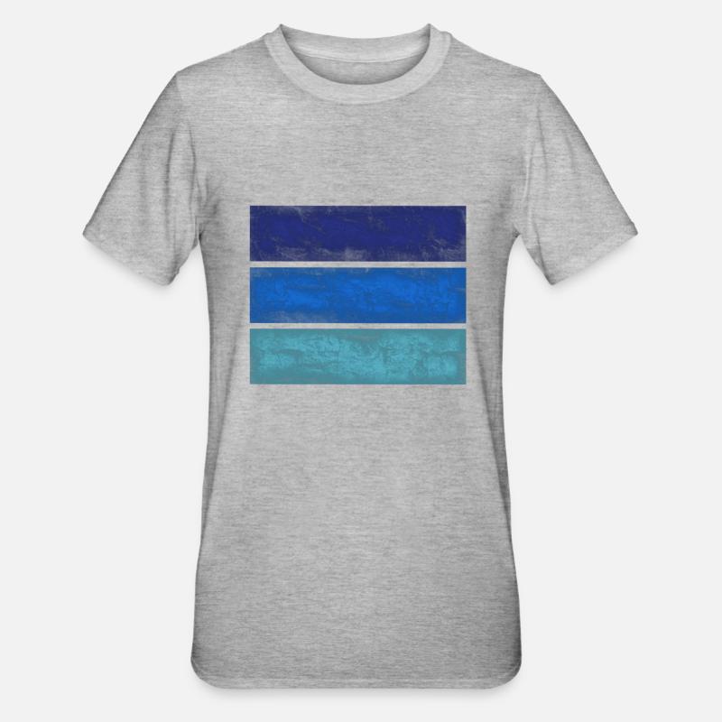 Rectangles bleus - T-shirt polycoton Unisexe - gris chiné