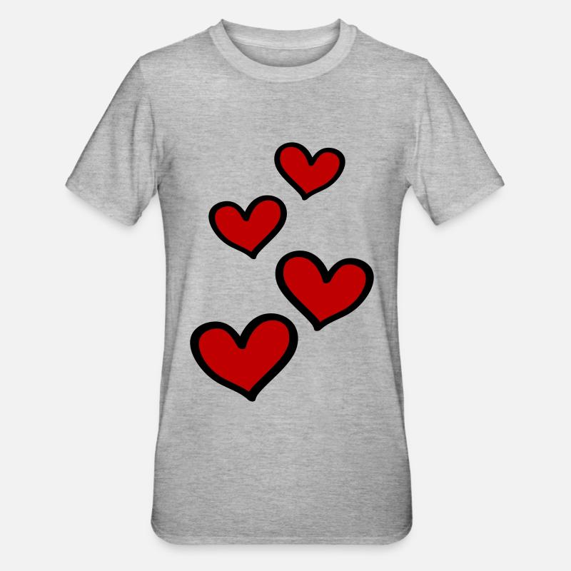 Cuore Simbolo Amore - Maglietta unisex, mix cotone e poliestere - grigio melange