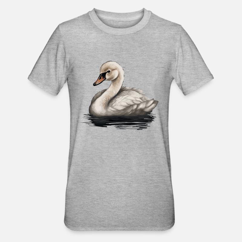 Bébé cygne Oiseau Poussin - T-shirt polycoton Unisexe - gris chiné