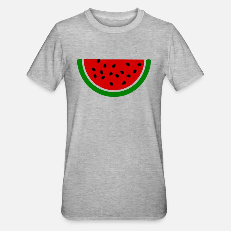 Melon pastèque - T-shirt polycoton Unisexe - gris chiné