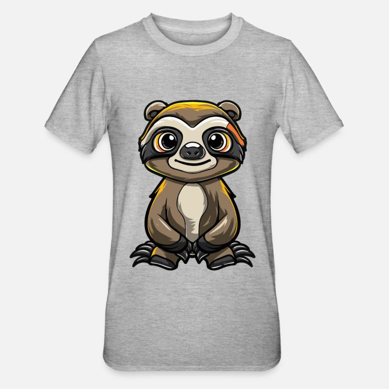 Sloth Comic - Unisex Polycotton T-Shirt - heather grey
