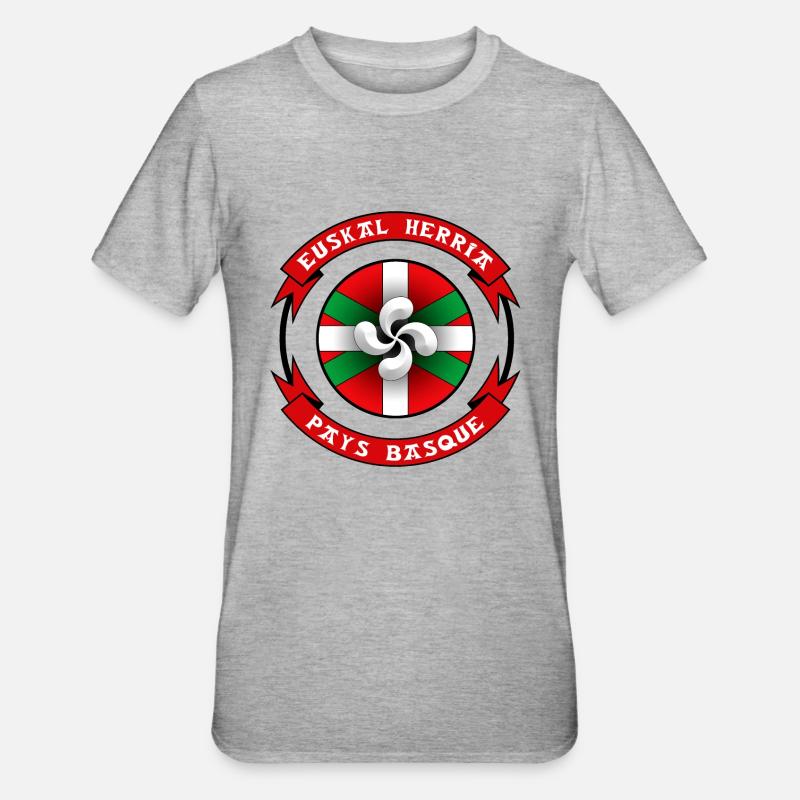 Pays Basque - Euskal Herria - T-shirt polycoton Unisexe - gris chiné