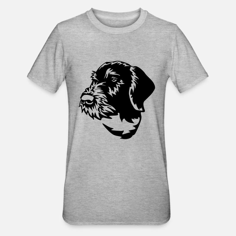 German Wirehaired Pointer - Unisex Polycotton T-Shirt - heather grey