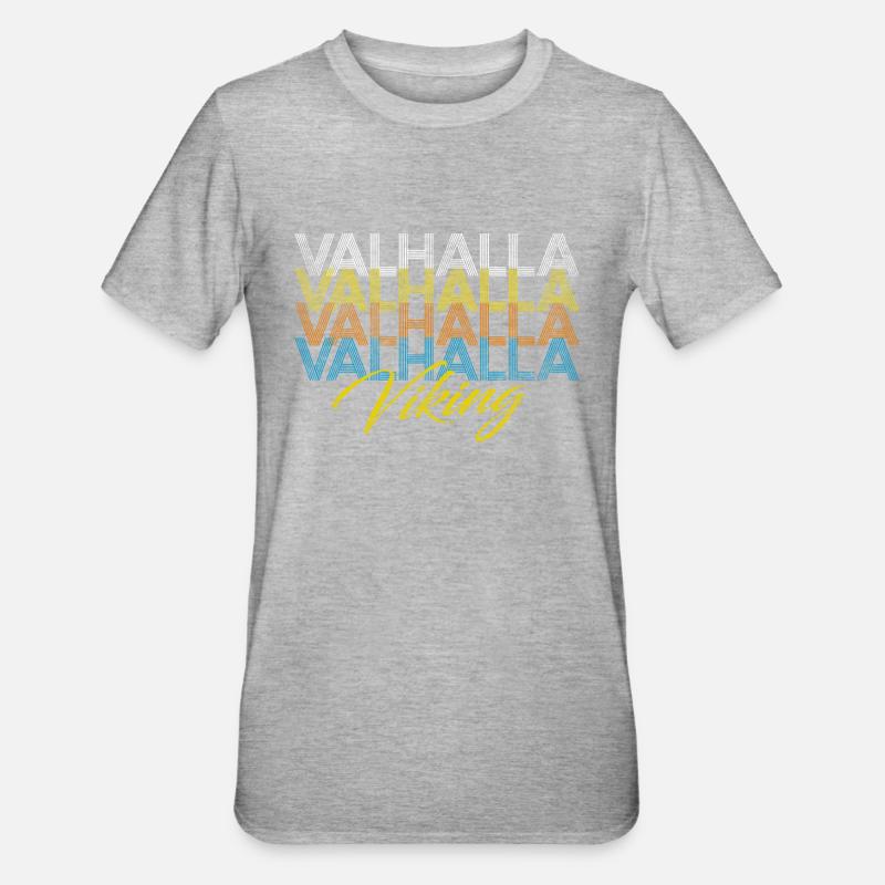 Valhalla Walhalla Viking Wikinger - Unisex Polycotton T-Shirt - Grau meliert