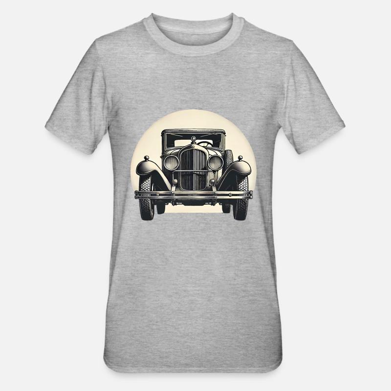 Klassischer Oldtimer Retro Design - Unisex Polycotton T-Shirt - Grau meliert