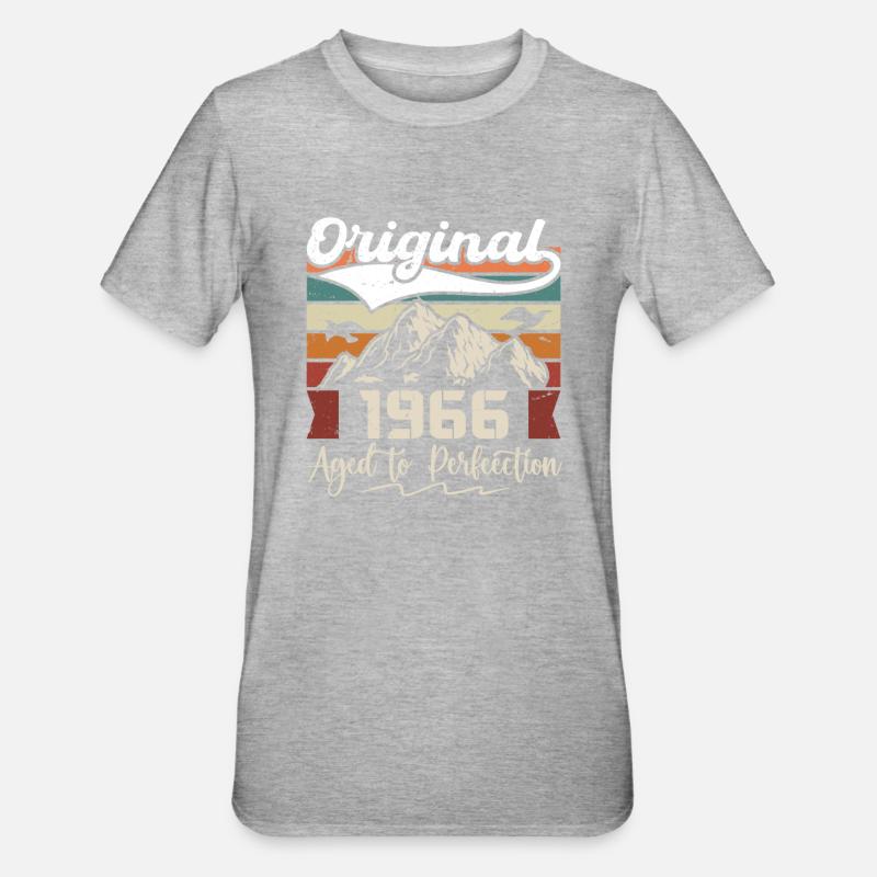 1966 - Cadeau né en 1966 - T-shirt polycoton Unisexe - gris chiné