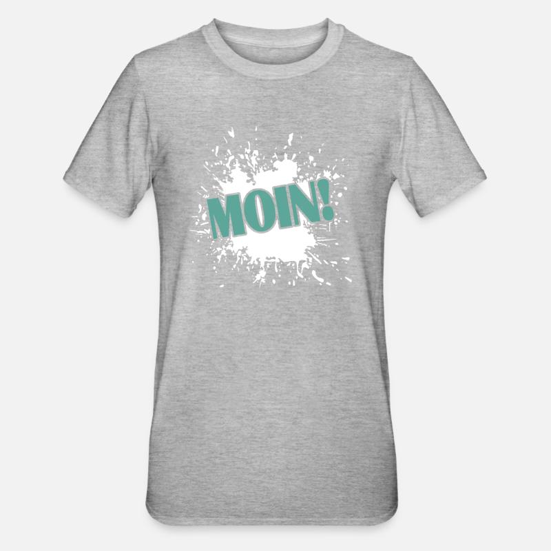 Moin! - Unisex Polycotton T-Shirt - Grau meliert
