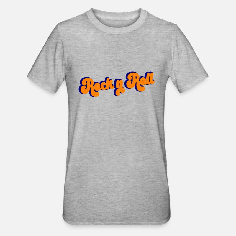 Rock and Roll Design Rétro - T-shirt polycoton Unisexe - gris chiné