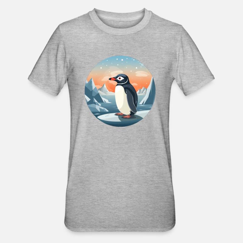 Pinguin - Unisex Polycotton T-Shirt - Grau meliert