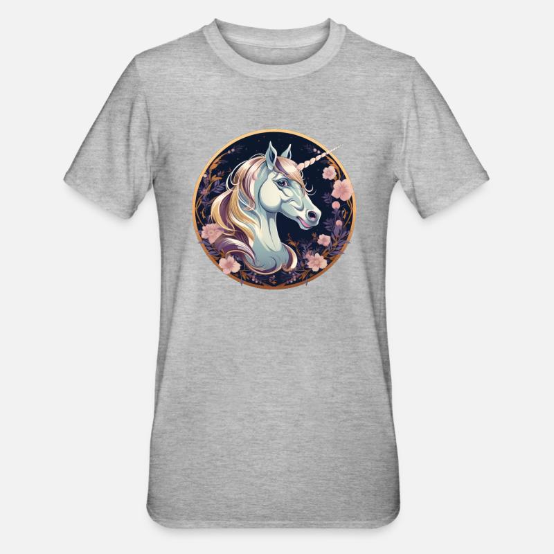 Licorne - T-shirt polycoton Unisexe - gris chiné