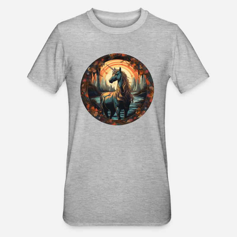 Licorne - T-shirt polycoton Unisexe - gris chiné
