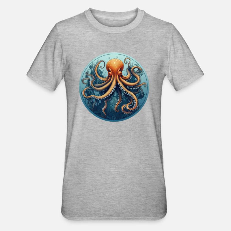 Octopuses - Unisex Polycotton T-Shirt - heather grey