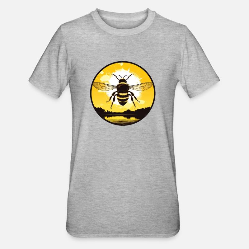 Bee - Unisex Polycotton T-Shirt - heather grey