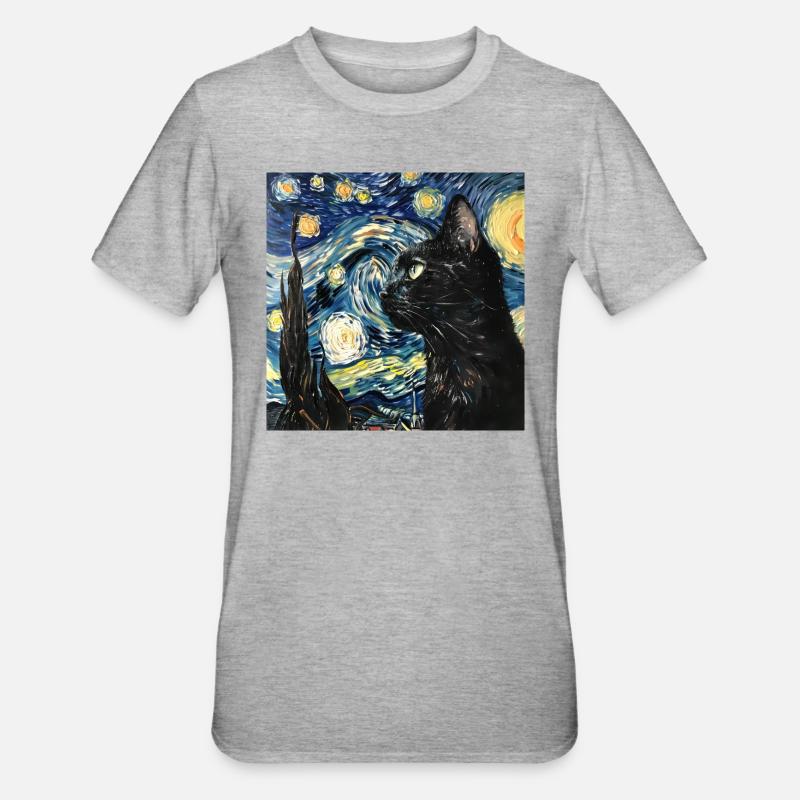Chat, Motif De Chat - T-shirt polycoton Unisexe - gris chiné