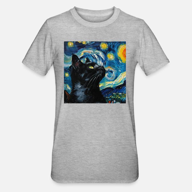 Chat, Motif De Chat - T-shirt polycoton Unisexe - gris chiné