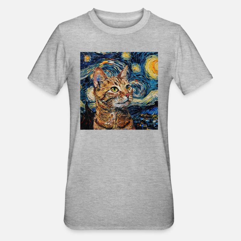 Chat, Motif De Chat - T-shirt polycoton Unisexe - gris chiné