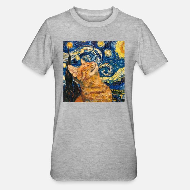 Chat, Motif De Chat - T-shirt polycoton Unisexe - gris chiné