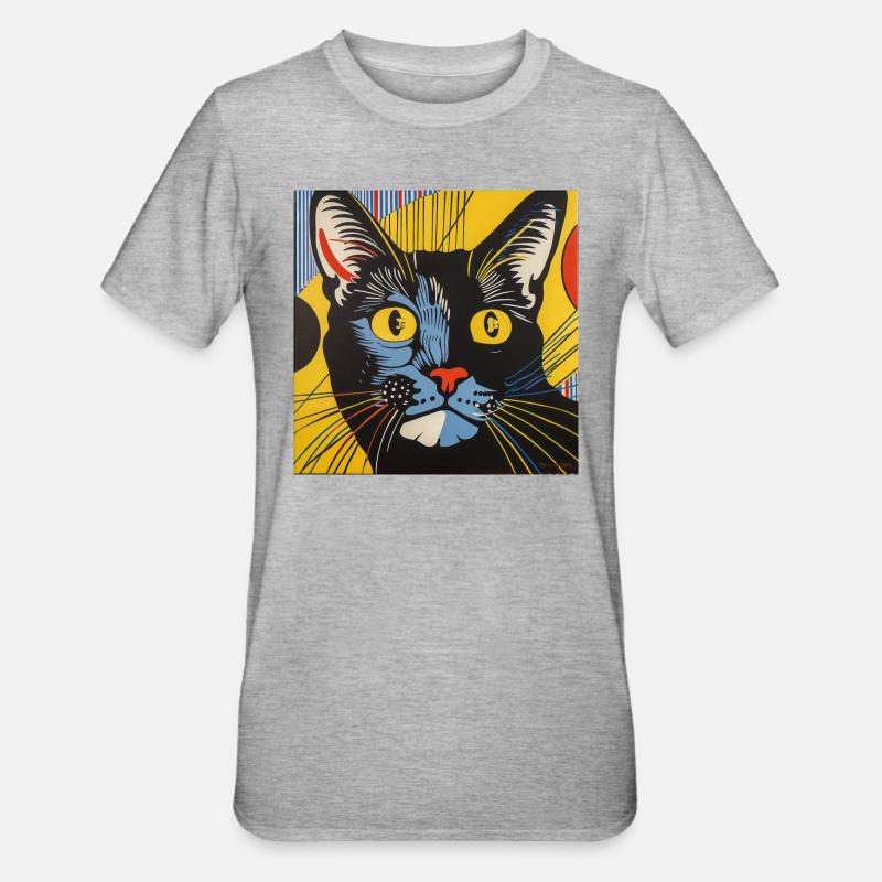 Cat, cat motif, comic - Unisex Polycotton T-Shirt - heather grey