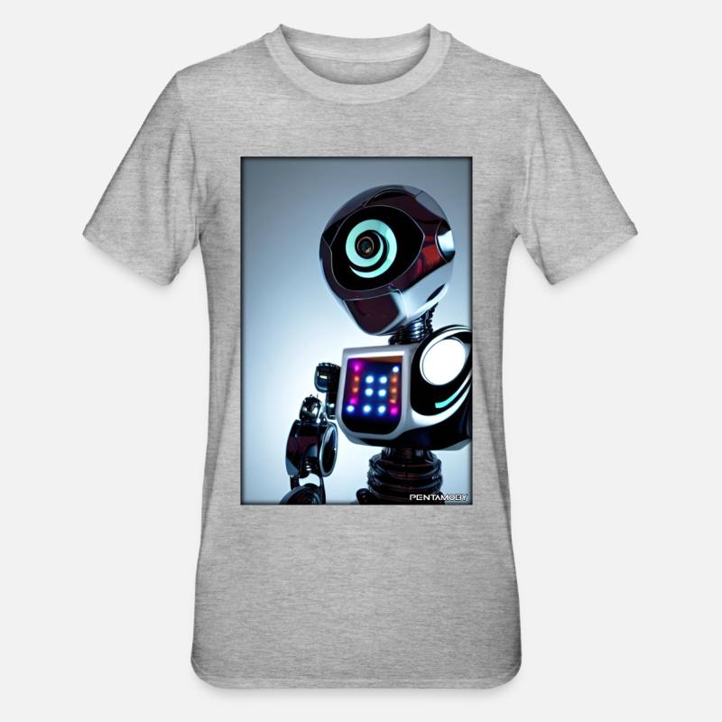 Robot Future Technology Science Android - T-shirt polycoton Unisexe - gris chiné