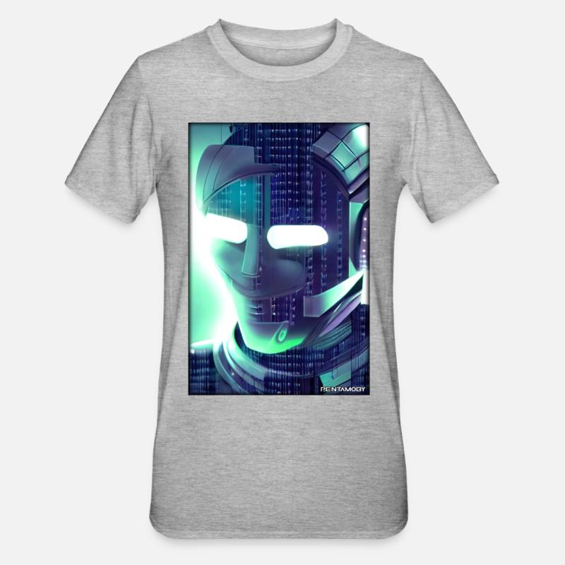 Robot Future Science Sci-Fi Machine - Unisex Polycotton T-Shirt - heather grey