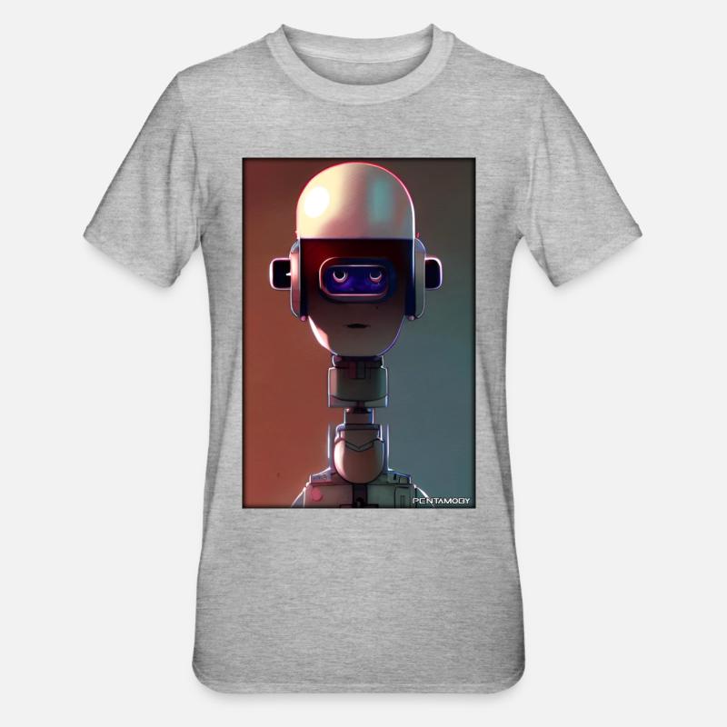 Roboter Zukunft Technik Wissenschaft Android - Unisex Polycotton T-Shirt - Grau meliert