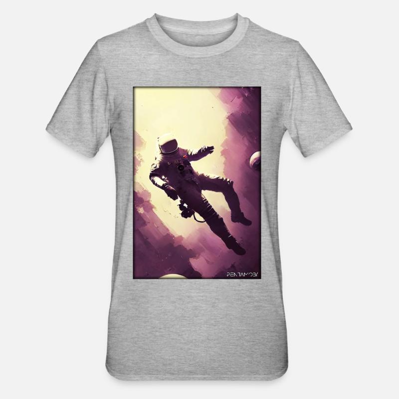 Technologie de science-fiction Astronaut Future - T-shirt polycoton Unisexe - gris chiné