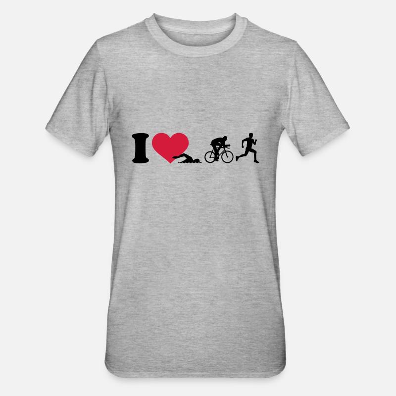 Triathlon - Unisex Polycotton T-Shirt - Grau meliert