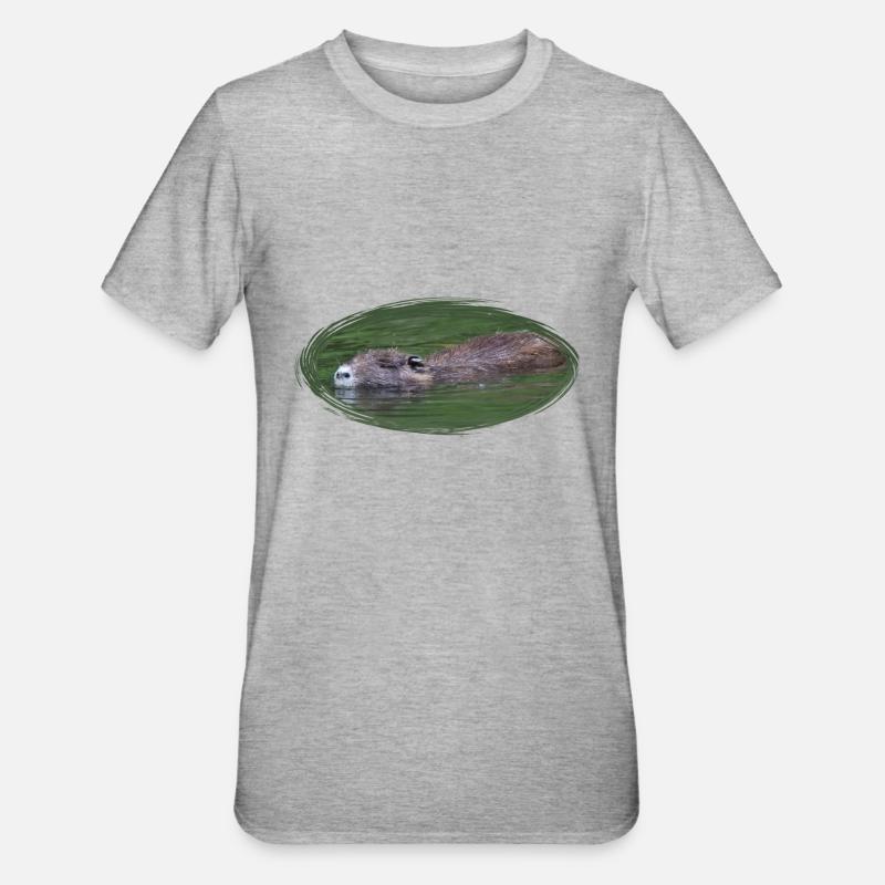 Nutria Biber Biberratte Wasserratte - Unisex Polycotton T-Shirt - Grau meliert
