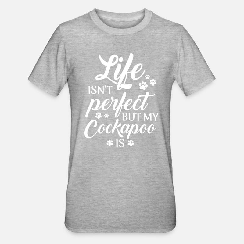 Cockapoo Chien - T-shirt polycoton Unisexe - gris chiné