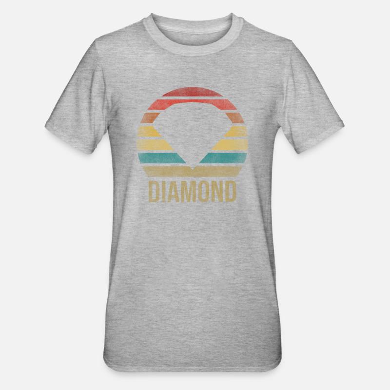 Ruby Gemstone Retro Sunset - Unisex Polycotton T-Shirt - heather grey