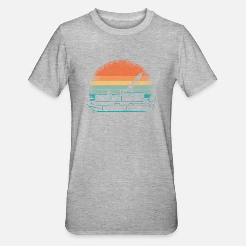 Pontonboot Kapitän Ponton Boote - Unisex Polycotton T-Shirt - Grau meliert