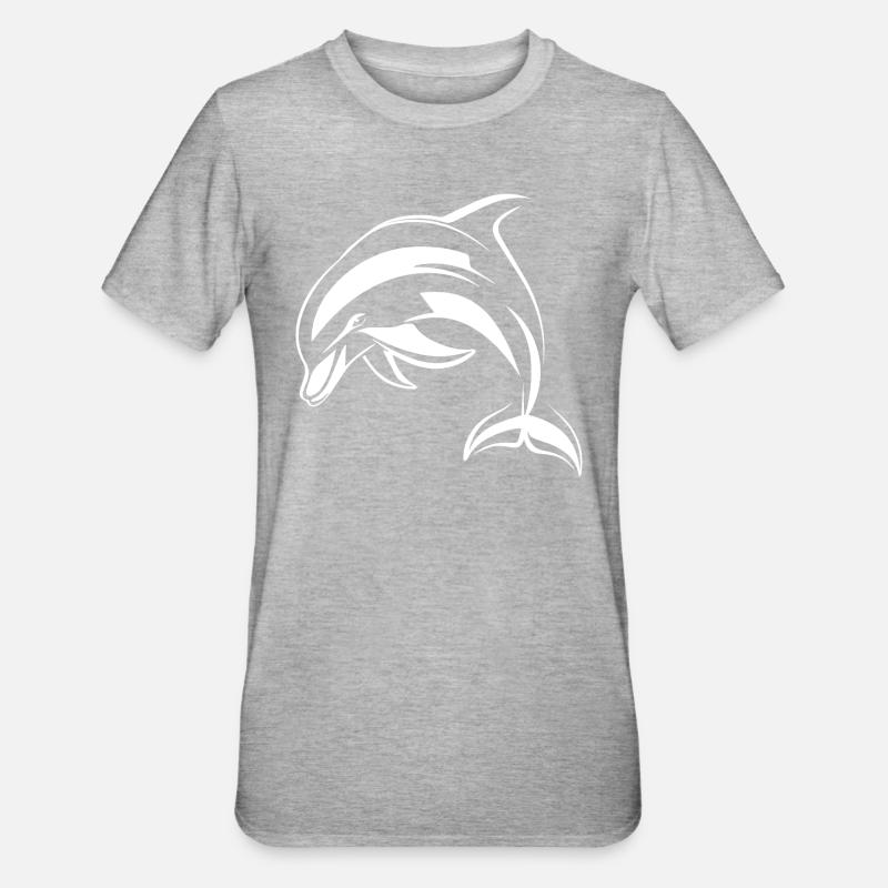 Delfin - Unisex Polycotton T-Shirt - Grau meliert