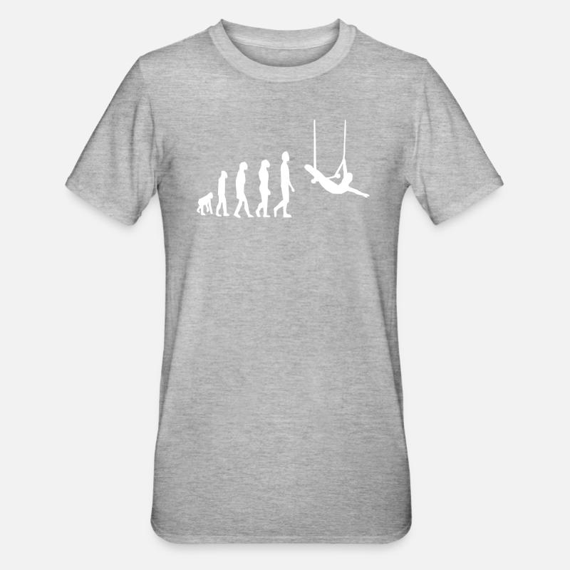 Trapeze Evolution Aerial Acrobatics Circus Variety - Unisex Polycotton T-Shirt - heather grey