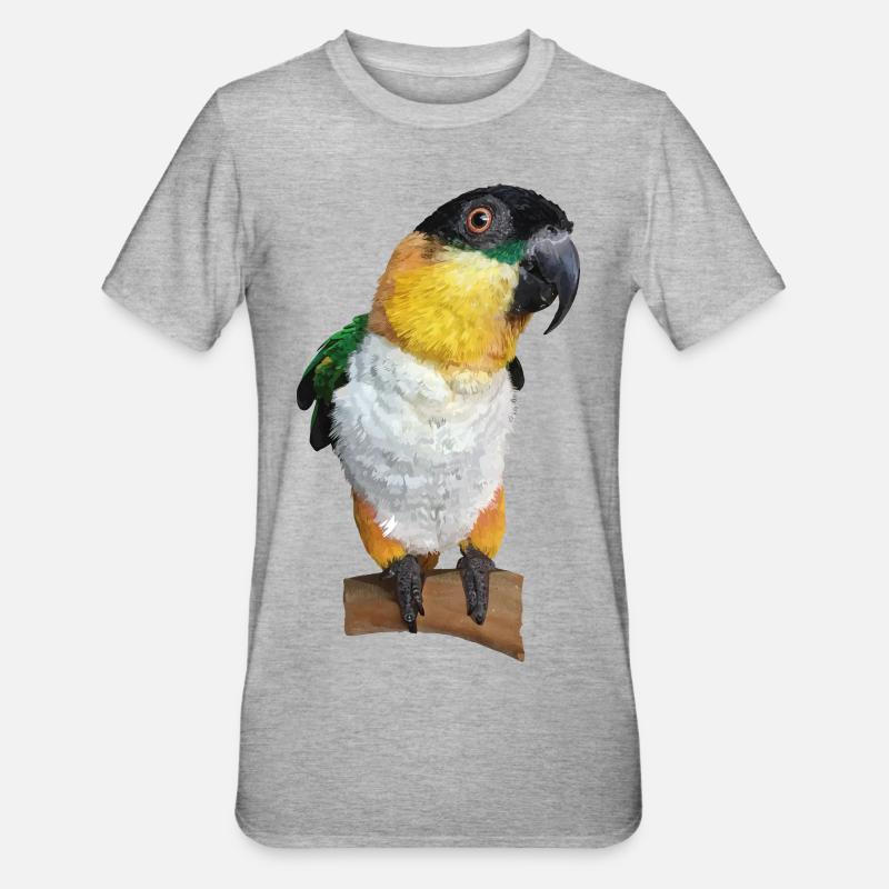 The black-headed caique - Unisex Polycotton T-Shirt - heather grey