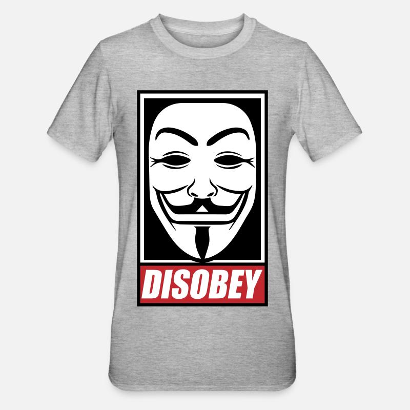 Désobéir Couleurs modifiables - T-shirt polycoton Unisexe - gris chiné