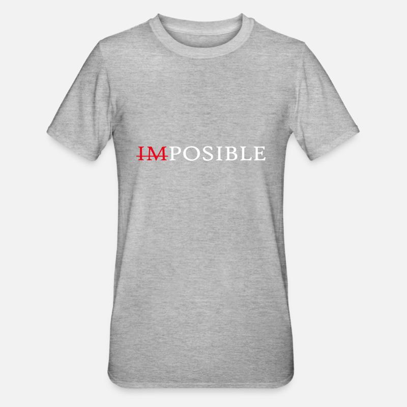 IMPOSIBLE blanco - T-shirt polycoton Unisexe - gris chiné
