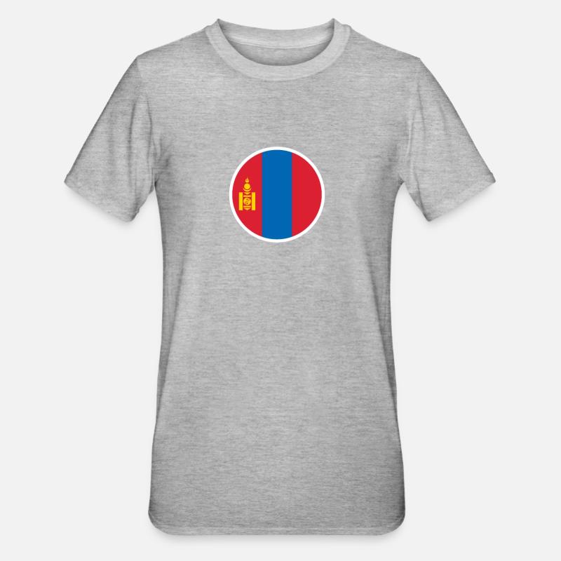 Mongolie Drapeau mongol Mongol - T-shirt polycoton Unisexe - gris chiné