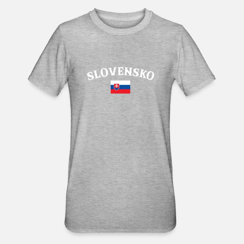 Slovensko Drapeau slovaque Slovaque - T-shirt polycoton Unisexe - gris chiné