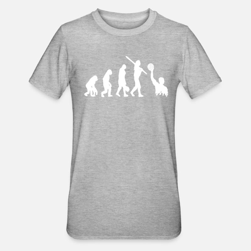 Wasserball Evolution - Unisex Polycotton T-Shirt - Grau meliert