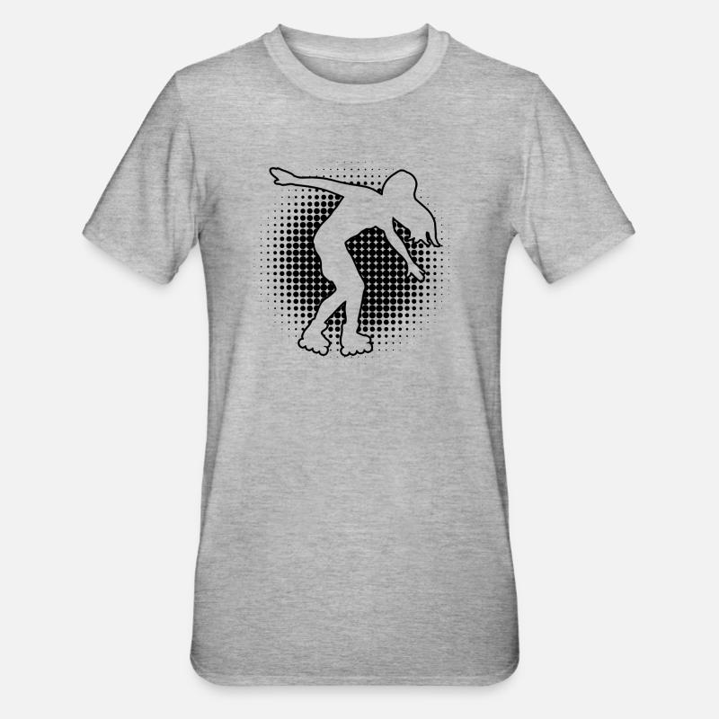 Roller Skating Rollerskate Rollerskaten - T-shirt polycoton Unisexe - gris chiné