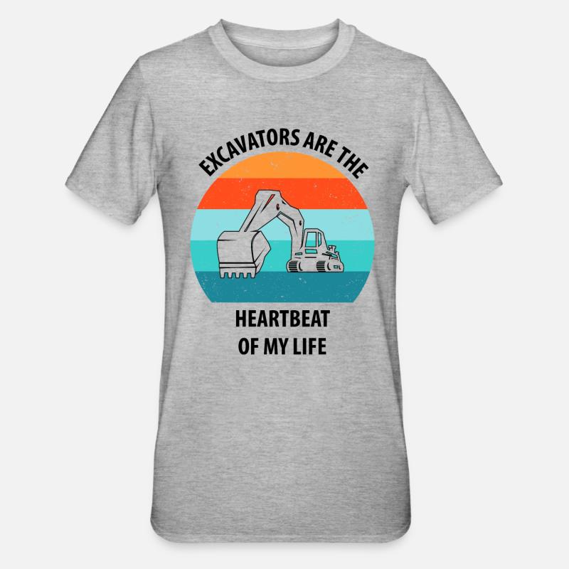 Bagger Baggerfahrer Baggerwagen - Unisex Polycotton T-Shirt - Grau meliert