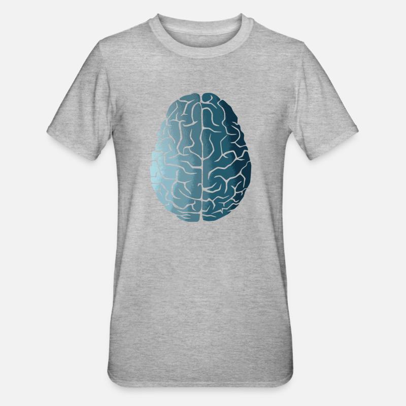 Évolution du cerveau - T-shirt polycoton Unisexe - gris chiné