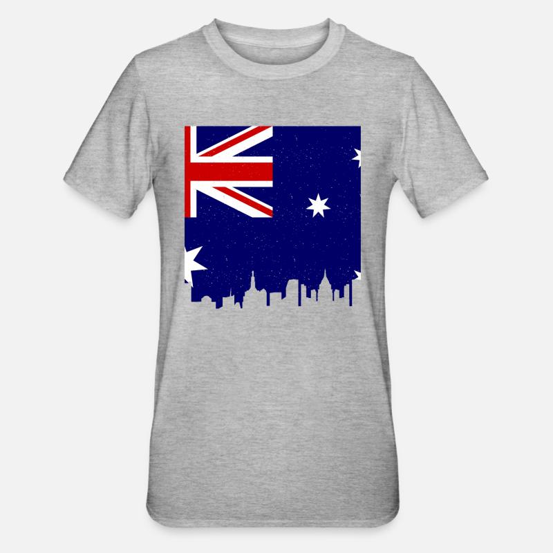 Drapeau australien sous drapeau australien - T-shirt polycoton Unisexe - gris chiné